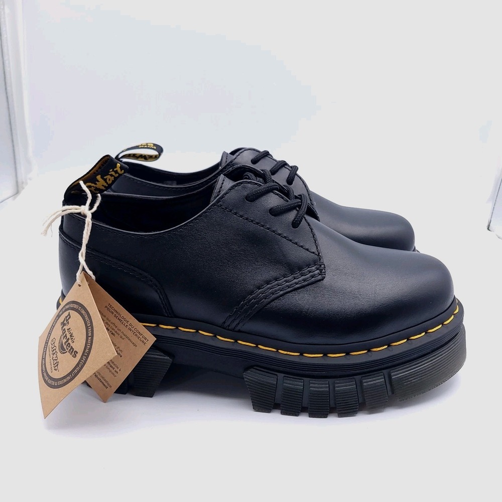 Dr Martens Audrick 3-Eye Chunky Shoe Womens 8 EU 39 Black Nappa Lux - 27147001